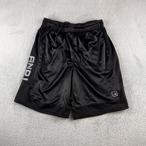 And1 Mens Basketball Gym Court Shorts Adjustable Waist M Black Athletic